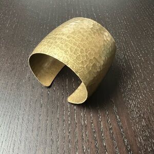 Vintage Hammered Brass Wide Cuff Bracelet